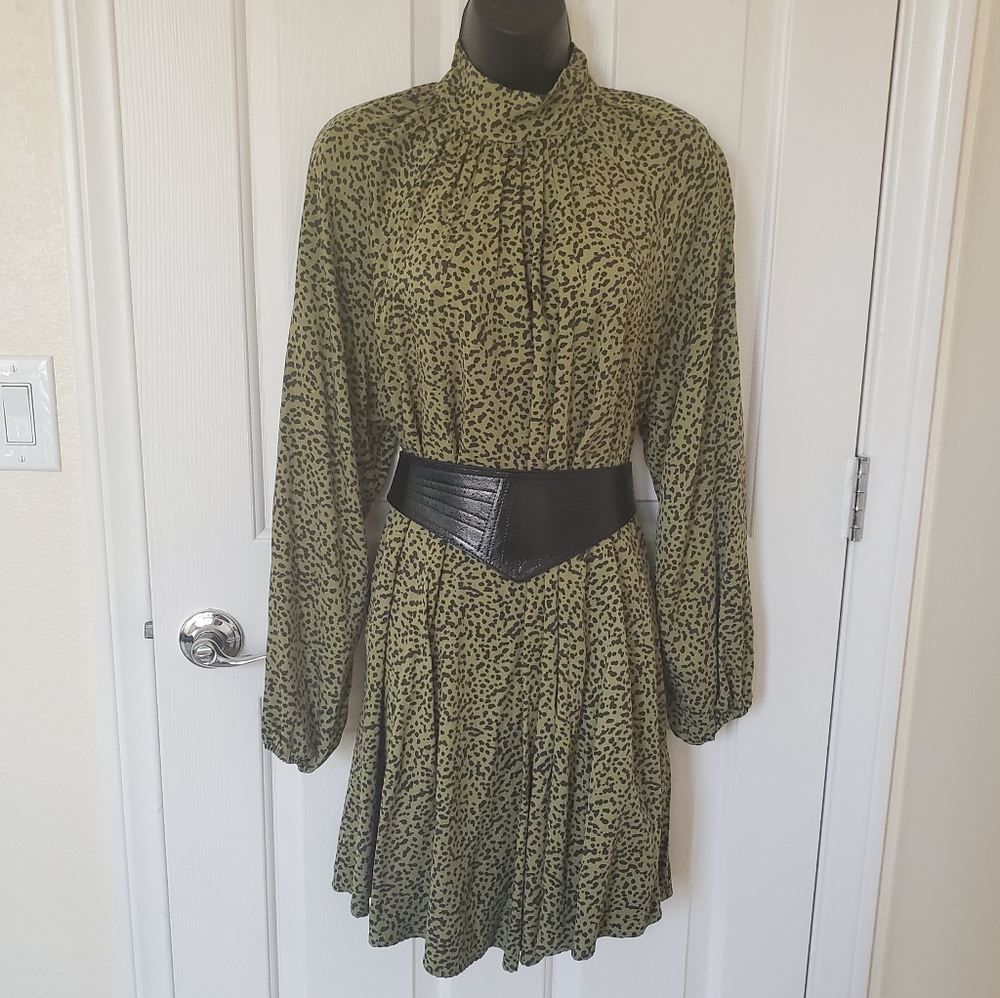 Green + Black Dress